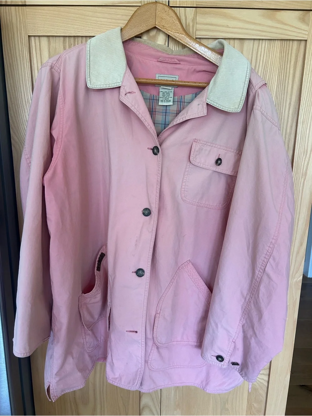 L.L. Bean Barn Jacket with Cream Corduroy Collar